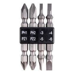 4pc 65mm Double End Bit Set Pz/ph/sl